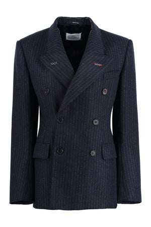 Wool blend pinstripe jacket-0